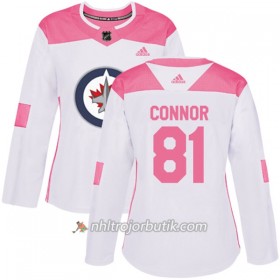 Dame Ishockey Winnipeg Jets Tröja Kyle Connor 81 Adidas 2017-2018 Vit Rosa Fashion Authentic
